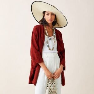 Zara Open Front Linen Jacket